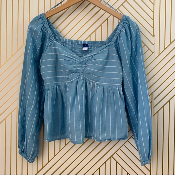 Old Navy Tops - Old Navy Peasant Puff Sleeve Babydoll Smocked Milkmaid Boho sweetheart neckline